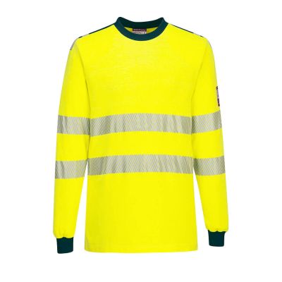 FR701 PW3 Flame Resistant Hi-Vis T-Shirt Yellow/Navy L Regular