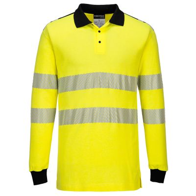 FR702 PW3 Flame Resistant Hi-Vis Polo Shirt Yellow/Black L Regular