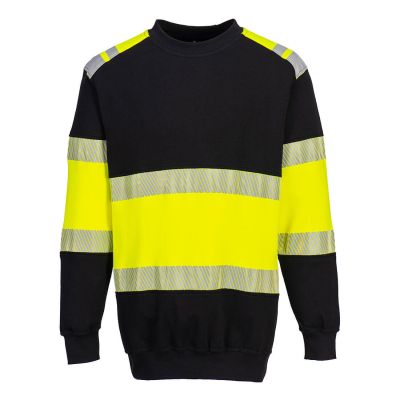 FR716 PW3 Flame Resistant Class 1 Sweatshirt  Yellow/Black L Regular