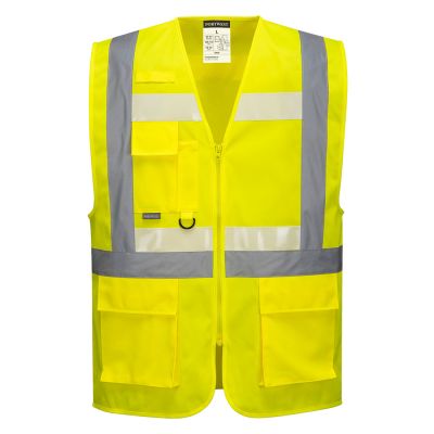 G456 Glowtex Ezee Zip Executive Vest Yellow L R