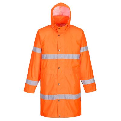 H442 Hi-Vis Rain Coat 100cm  Orange L Regular