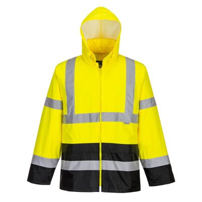 H443 Hi-Vis Contrast Classic Rain Jacket  Yellow/Black S Regular