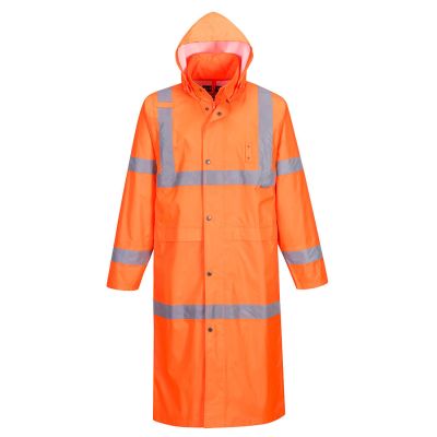 H445 Hi-Vis Rain Coat 122cm  Orange S Regular