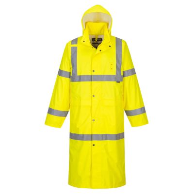 H445 Hi-Vis Rain Coat 122cm  Yellow L Regular