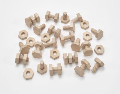 WOODEN NUTS AND BOLTS PACK 20 PAIRS