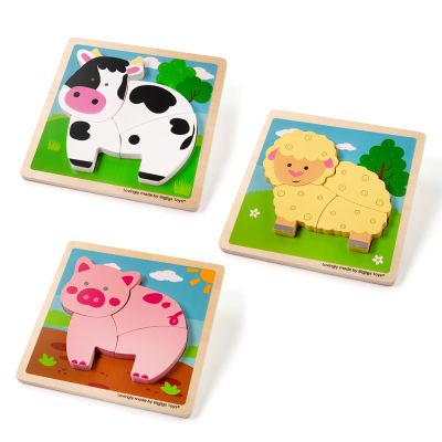 CHUNKY LIFT OUT PUZZLES - PIG-COW-SHEEP