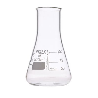 PYREX WIDE NECK CONICAL FLASK 100MLP10