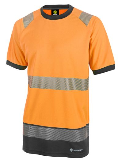 HIVIS TWO TONE S/S T SHIRT OR/BLK 4XL BSCNT01