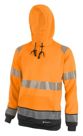 HIVIS TWO TONE HOODY OR/BLK SML BSHEXEC