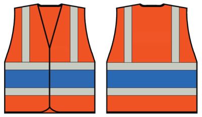 ORANGE WCENG VEST WITH ROYAL BAND XL
