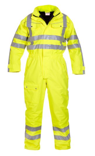 UELSEN SNS HI VIS WATERPROOF QUILTED COVERALL YELLOW SML