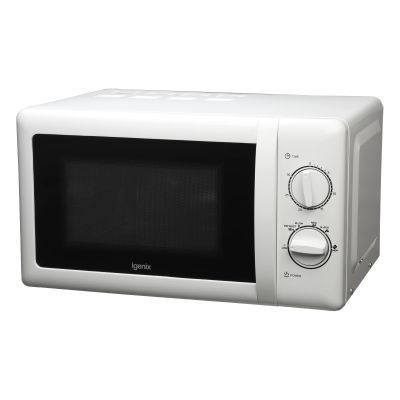 20 LITRE 800W MANUAL MICROWAVE WITH STAINLESS STEEL CAVITY WHITE
