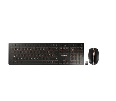 CHERRY DW 9100 SLIM keyboard RF Wireless + Bluetooth QWERTY English Mouse included Black