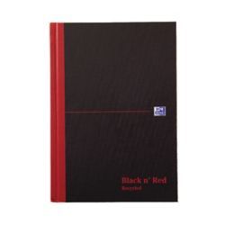 BLACK N RED A5 RCYCLD NOTEBOOK PK5