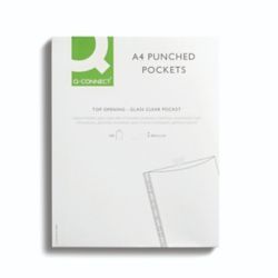 Q-CONNECT PUNCHED POCKET GLASS PK100