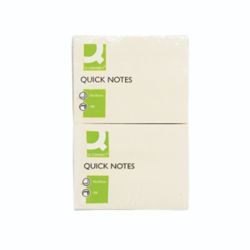 Q CONNECT QUICK STICKY NOTE 102X76MM YLW