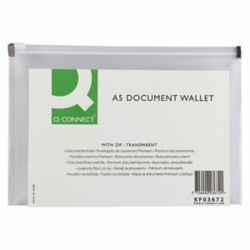 Q-CONNECT DOCUMENT ZIP WALLET A5