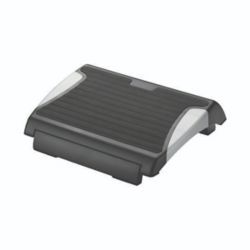 QCONNECT FOOTREST WITH RUBBER BLK/SILV