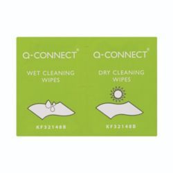 Q-CONNECT WET AND DRY WIPES PK20