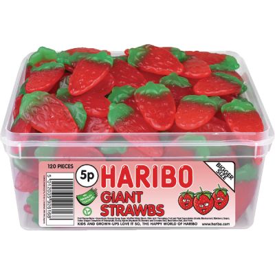 Haribo Giant Strawberries Tub 100's