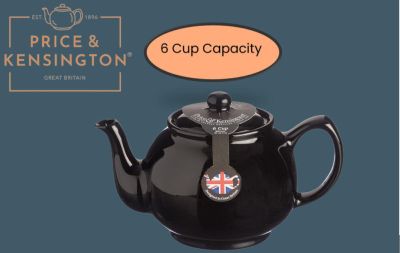 Black Gloss 6 Cup / 39oz Large Teapot