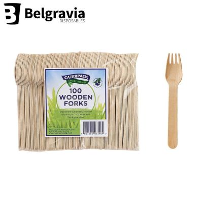 Belgravia CaterPack Wooden Forks Pack 10