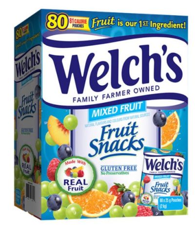 Welch's Fruit Snacks Real Fruit 80 Pouch
