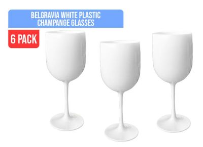 Belgravia White Plastic Champagne Glasse