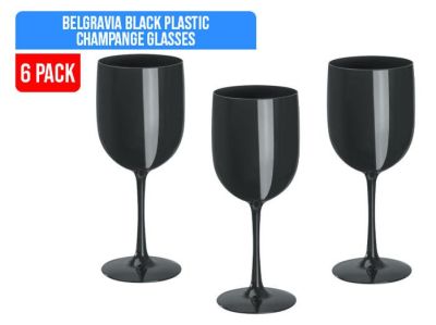 Belgravia Black Plastic Champagne Glasse