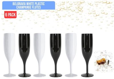 Belgravia White Plastic Champagne Flutes