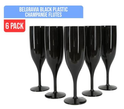Belgravia Black Plastic Champagne Flutes