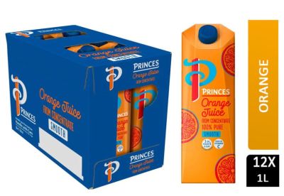 Princes 100% Pure Orange Juice 12 x 1 Li