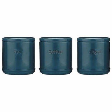 Accents Teal Tea/Coffee/Sugar Canisters 