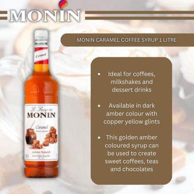 Monin Caramel Coffee Syrup 1litre (Plast