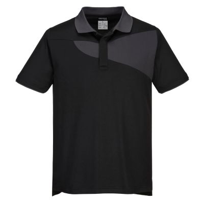 PW210 PW2 Cotton Comfort Polo Shirt S/S Black/Zoom Grey L Regular