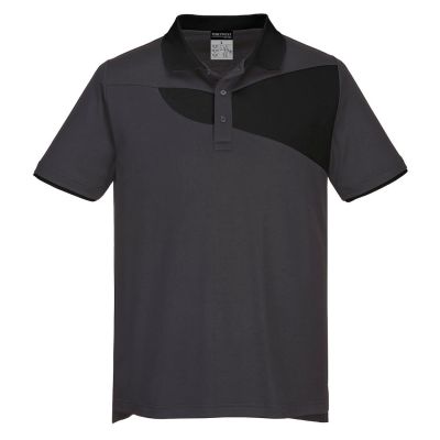 PW210 PW2 Cotton Comfort Polo Shirt S/S Zoom Grey/Black L Regular