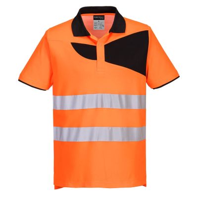 PW212 PW2 Hi-Vis Cotton Comfort Polo Shirt S/S  Orange/Black 4XL Regular