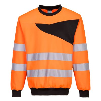 PW277 PW2 Hi-Vis Sweatshirt Orange/Black S Regular
