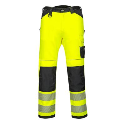 PW303 PW3 Hi-Vis Lightweight Stretch Work Trousers Yellow/Black 30 Regular