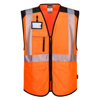 PW309 PW3 Hi-Vis Executive Vest  Orange/Black XL Regular