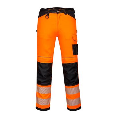 PW340 PW3 Hi-Vis Work Trousers Orange/Black 28 Regular