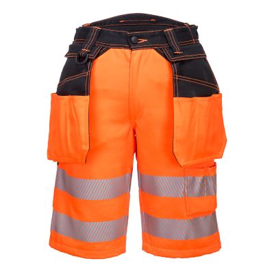PW343 PW3 Hi-Vis Holster Pocket Shorts Orange/Black 33 Regular