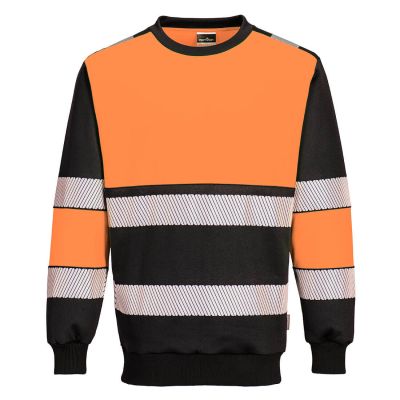 PW376 PW3 Hi-Vis Class 1 Sweatshirt Orange/Black XL Regular