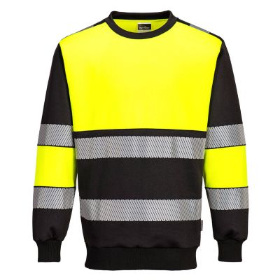 PW376 PW3 Hi-Vis Class 1 Sweatshirt Yellow/Black S Regular