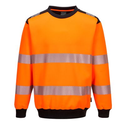 PW379 PW3 Hi-Vis Sweatshirt Orange/Black S Regular