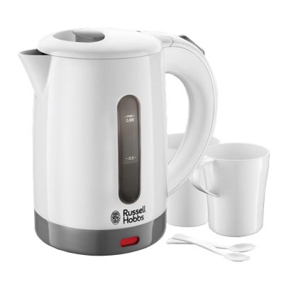 Russell Hobbs Travel Kettle White With 2 Mugs                    