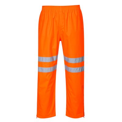 RT61 Hi-Vis Breathable Rain Trousers Orange M Regular