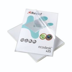 REXEL ECODESK A4 FOLDERS CLEAR PK25