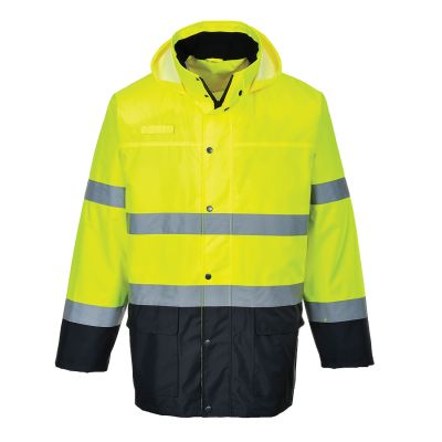 S166 Hi-Vis Contrast Rain Lite Traffic Jacket  Yellow/Navy L Regular