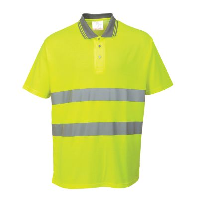 S171 Hi-Vis Cotton Comfort Polo Shirt S/S  Yellow S Regular